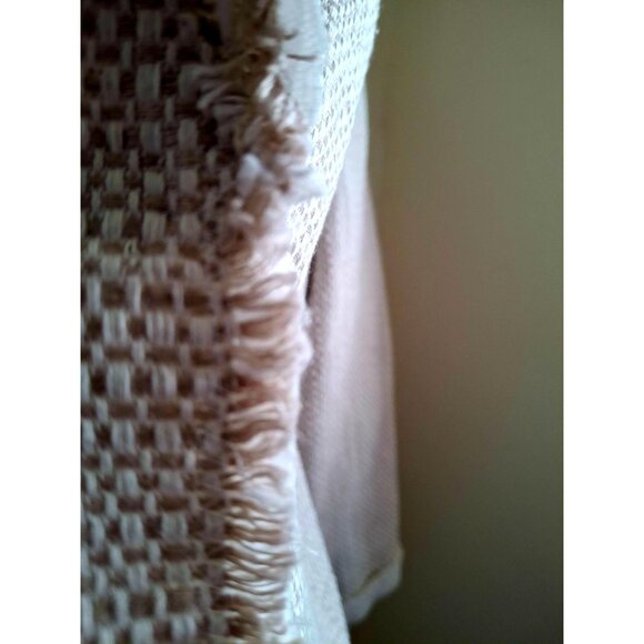 Soft Surroundings Textured Women's Open-Front Blazer with Frayed Hem & White Ruf - Picture 9 of 12